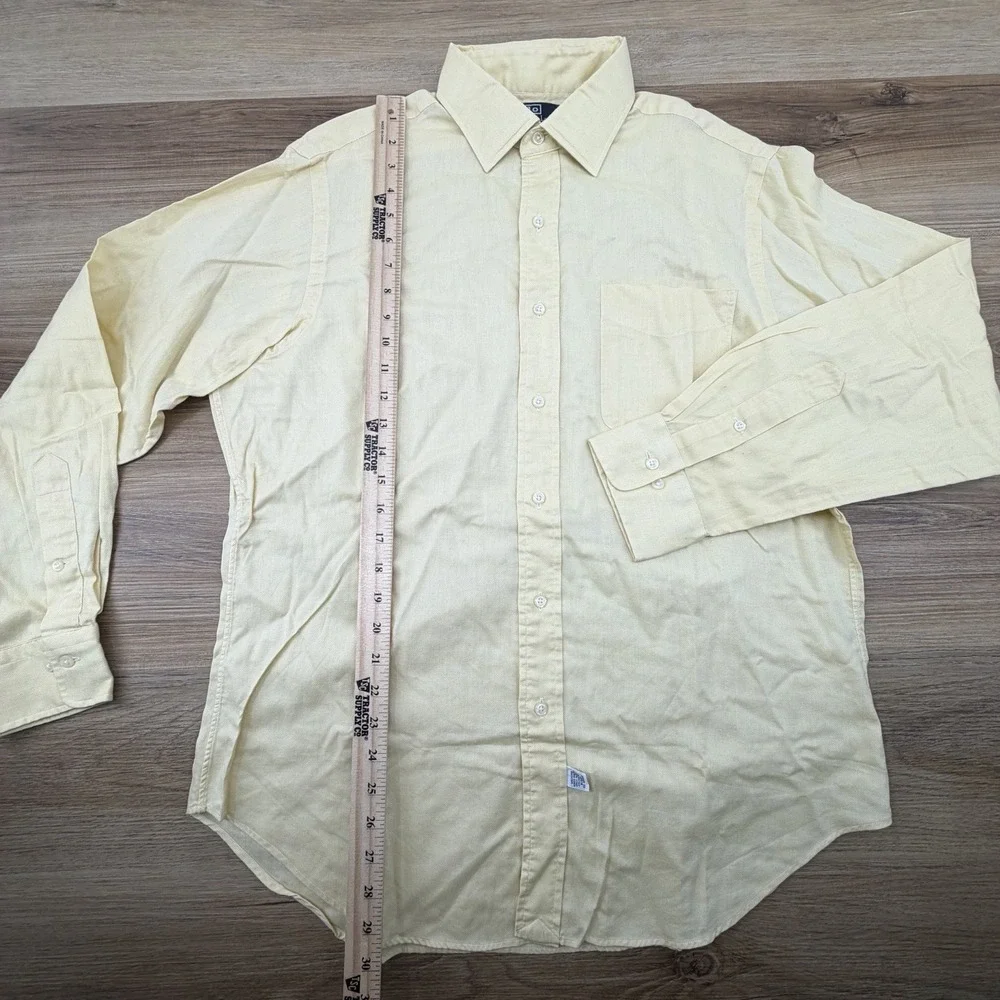Ralph Lauren Polo Philip Mens Solid Yellow Shirt 16 34/35 Vintage 90s‎